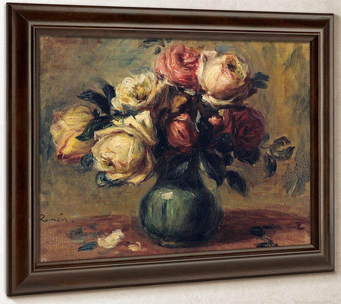 Roses In A Vase By Pierre August Renoir Fine Art Print