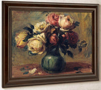 Roses In A Vase By Pierre August Renoir Fine Art Print