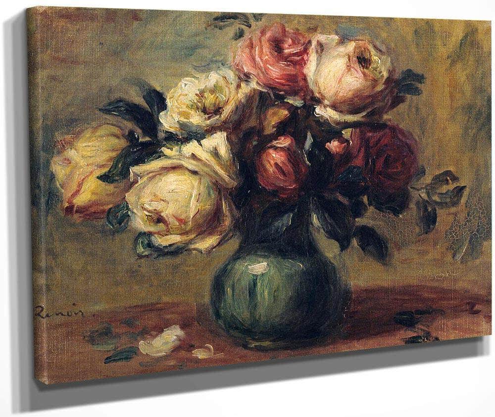 Roses In A Vase By Pierre August Renoir Fine Art Print