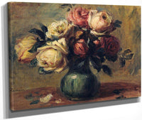 Roses In A Vase By Pierre August Renoir Fine Art Print