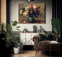 Roses In A Vase By Pierre August Renoir Fine Art Print