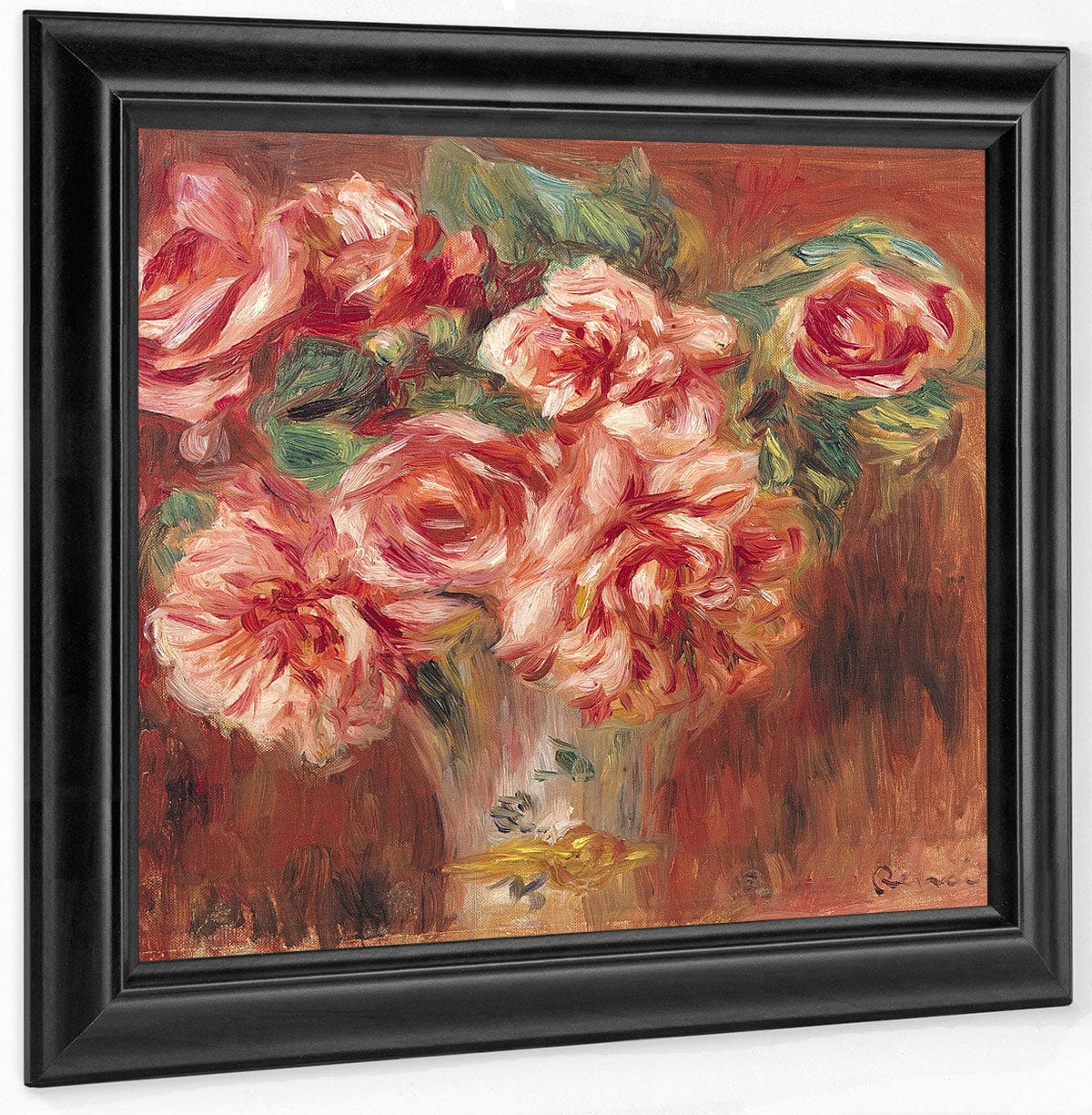 Roses In A Vase By Pierre Auguste Renoir Fine Art Print