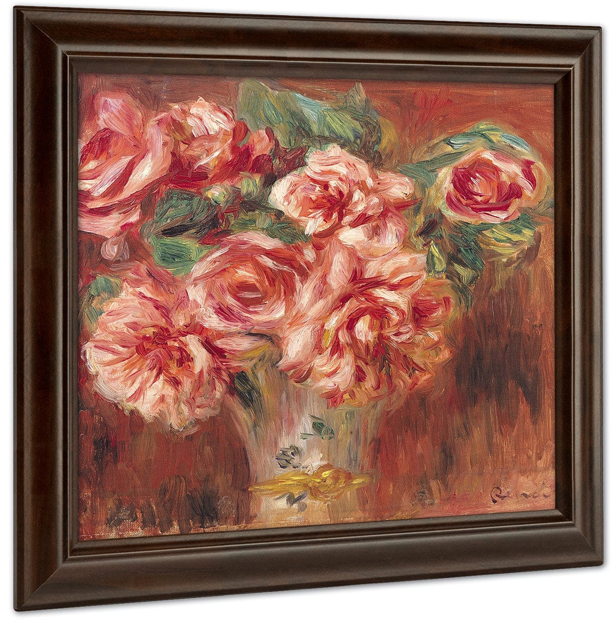 Roses In A Vase By Pierre Auguste Renoir Fine Art Print