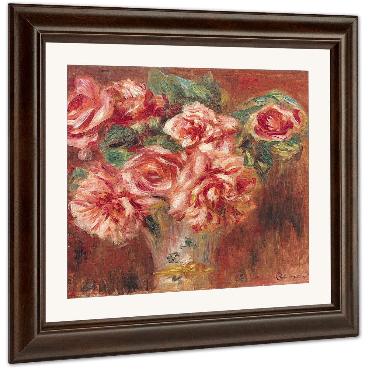 Roses In A Vase By Pierre Auguste Renoir Fine Art Print