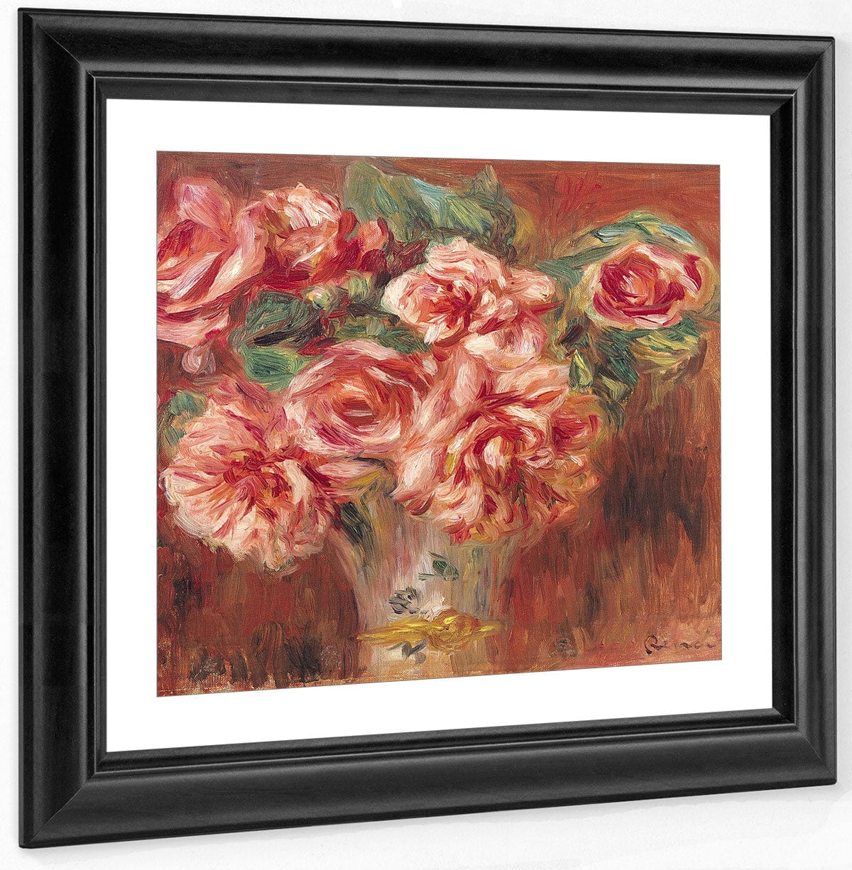 Roses In A Vase By Pierre Auguste Renoir Fine Art Print