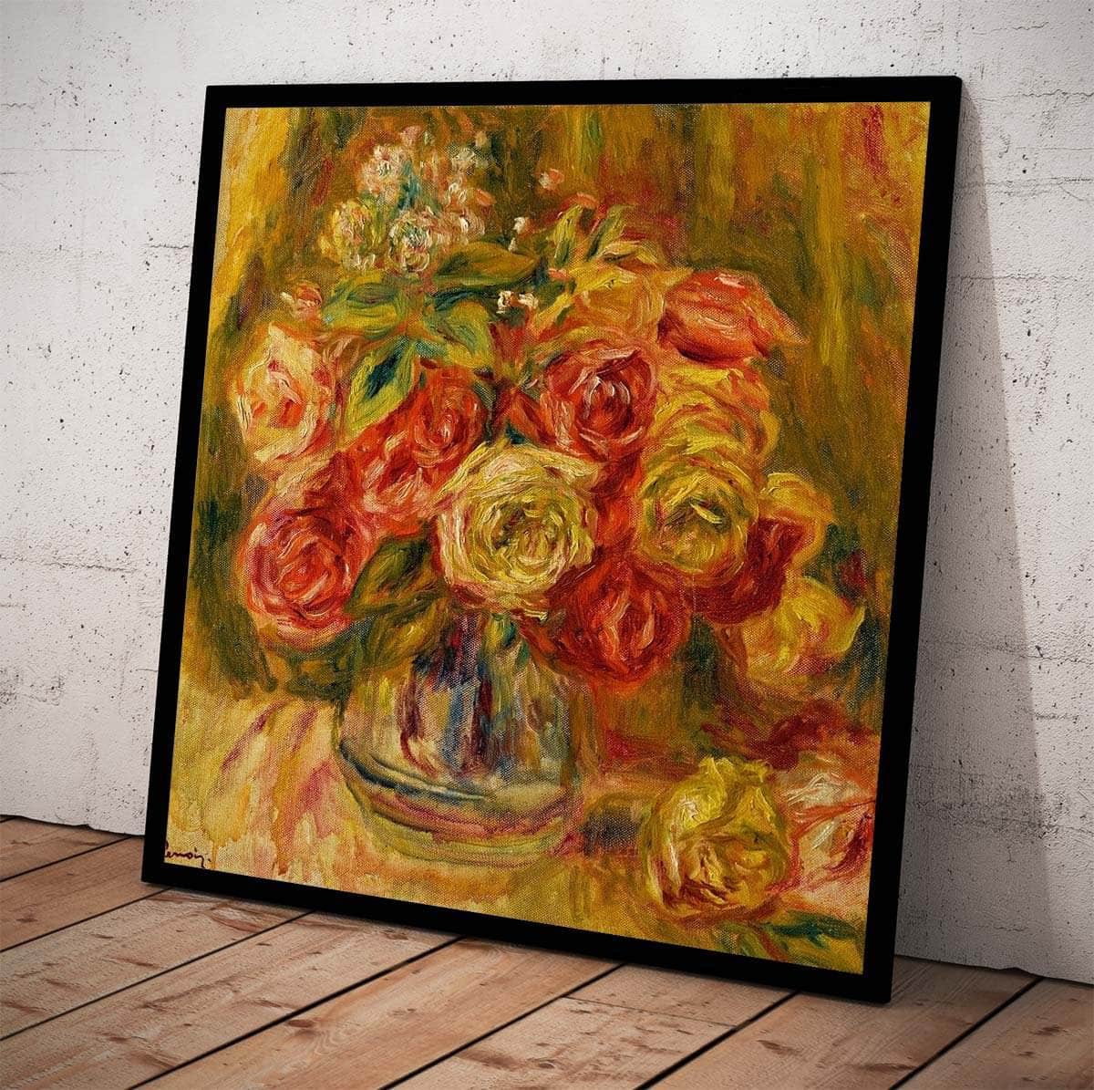 Roses In A Vase Painting Auguste Renoir Canvas Art Fine Art Print