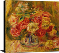 Roses In A Vase Painting Auguste Renoir Canvas Art Fine Art Print