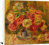 Roses In A Vase Painting Auguste Renoir Canvas Art Fine Art Print