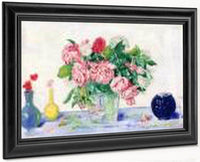 Roses, Tanager And Vases By James Ensor Fine Art Print