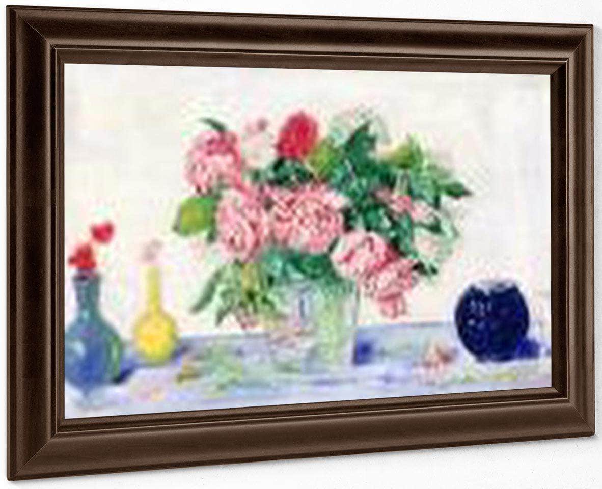 Roses, Tanager And Vases By James Ensor Fine Art Print