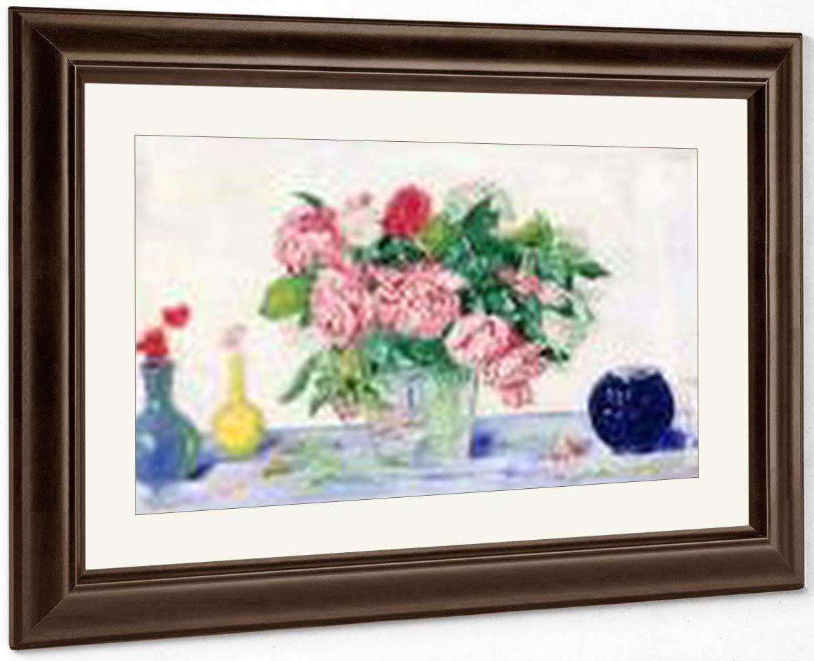 Roses, Tanager And Vases By James Ensor Fine Art Print
