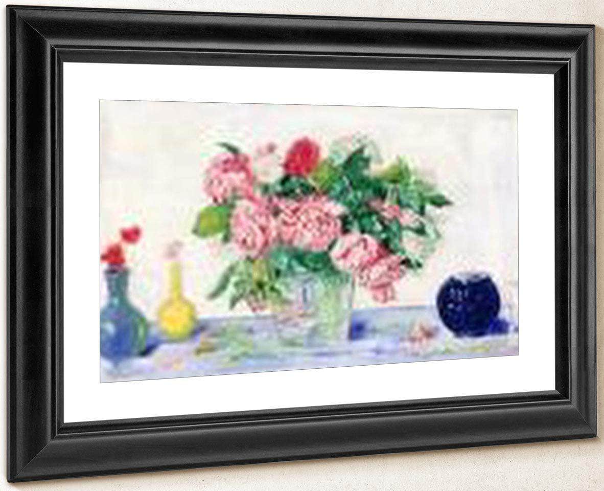 Roses, Tanager And Vases By James Ensor Fine Art Print