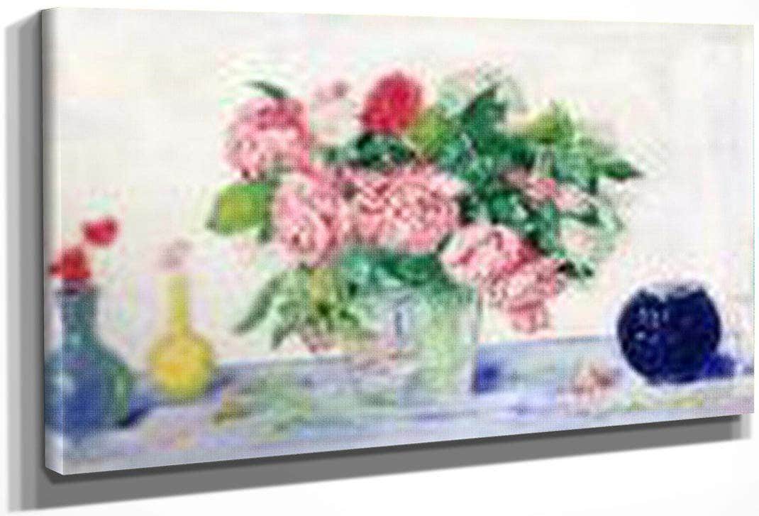 Roses, Tanager And Vases By James Ensor Fine Art Print