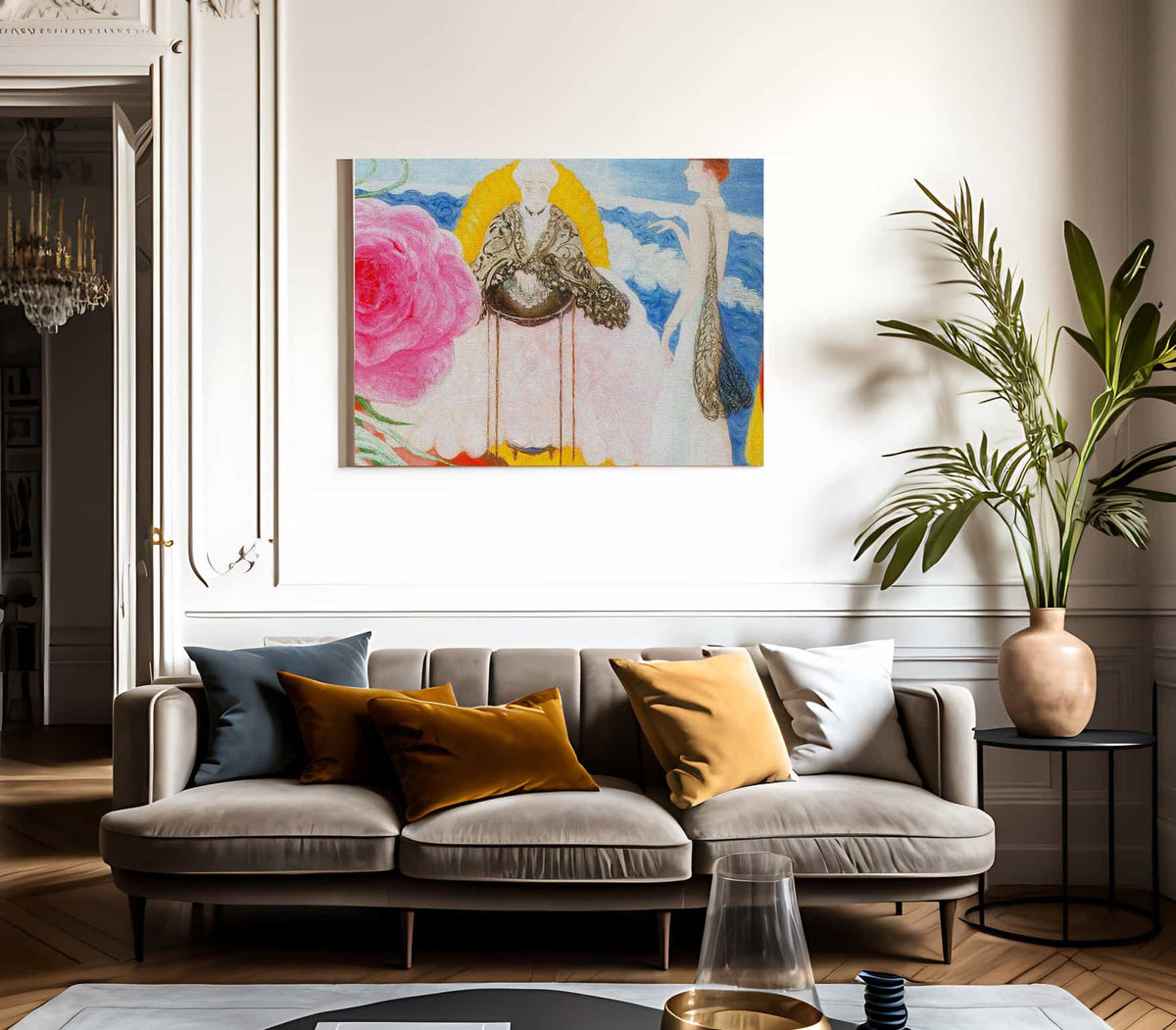 Rosetta Mother And Carrie Family Portrait By Florine Stettheimer Fine Art Print