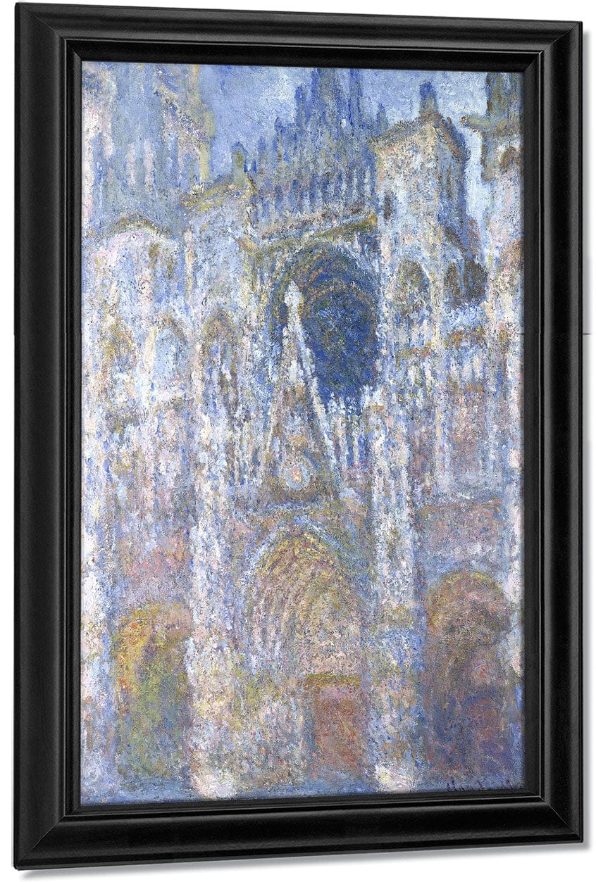 Rouen Cathedral, Blue Harmony, Morning Sunlight By Claude Monet Fine Art Print