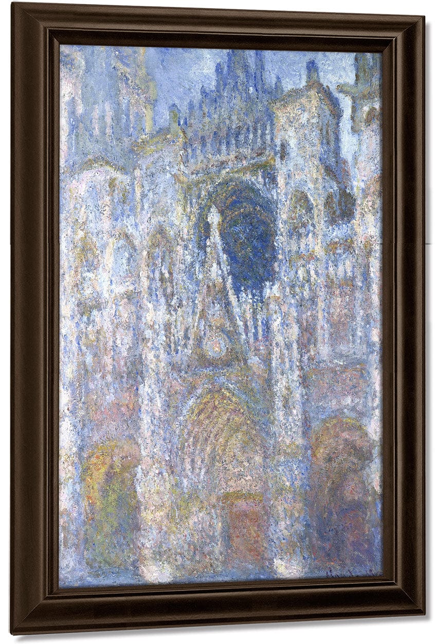 Rouen Cathedral, Blue Harmony, Morning Sunlight By Claude Monet Fine Art Print