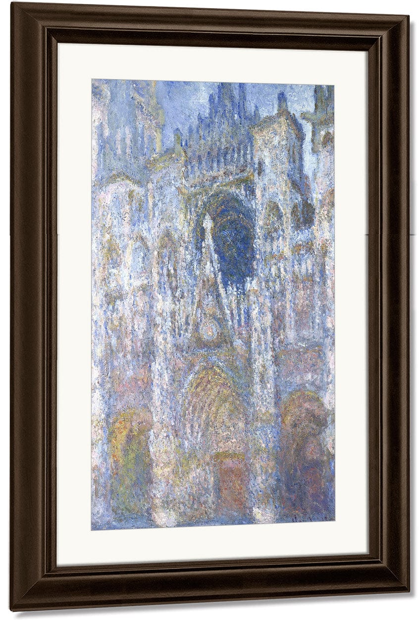 Rouen Cathedral, Blue Harmony, Morning Sunlight By Claude Monet Fine Art Print