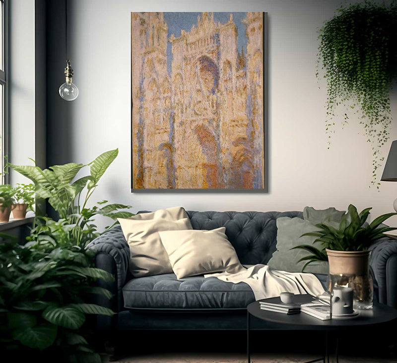 Rouen Cathedral West Facade Sunlight By Monet Claude Fine Art Print