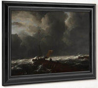 Rough Sea At A Jetty By Jacob Van Ruisdael Fine Art Print