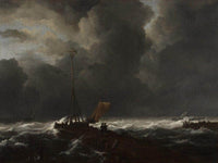 Rough Sea At A Jetty By Jacob Van Ruisdael Fine Art Print