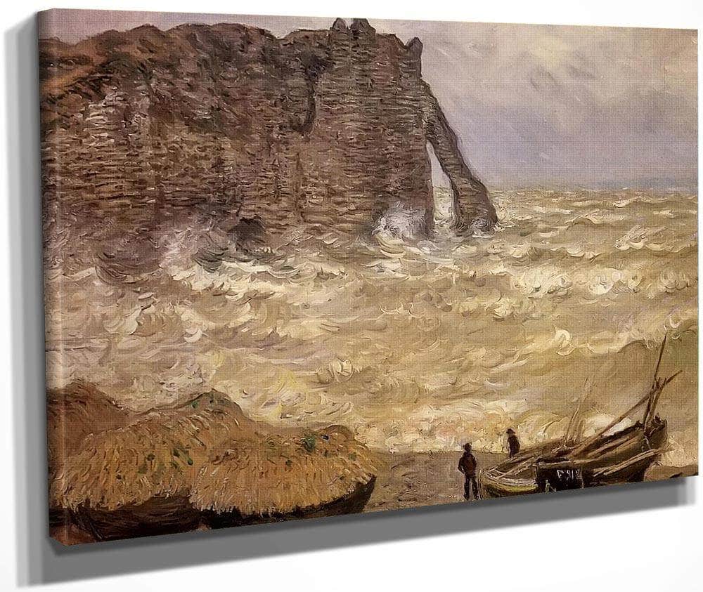 Rough Sea At Etretat By Claude Monet Fine Art Print