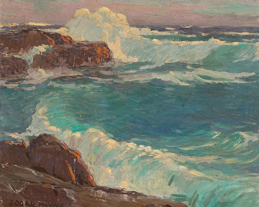 Rough Seas Along A Rocky Coast By Edgar Payne Fine Art Print