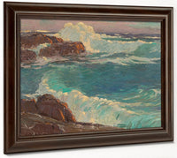 Rough Seas Along A Rocky Coast By Edgar Payne Fine Art Print