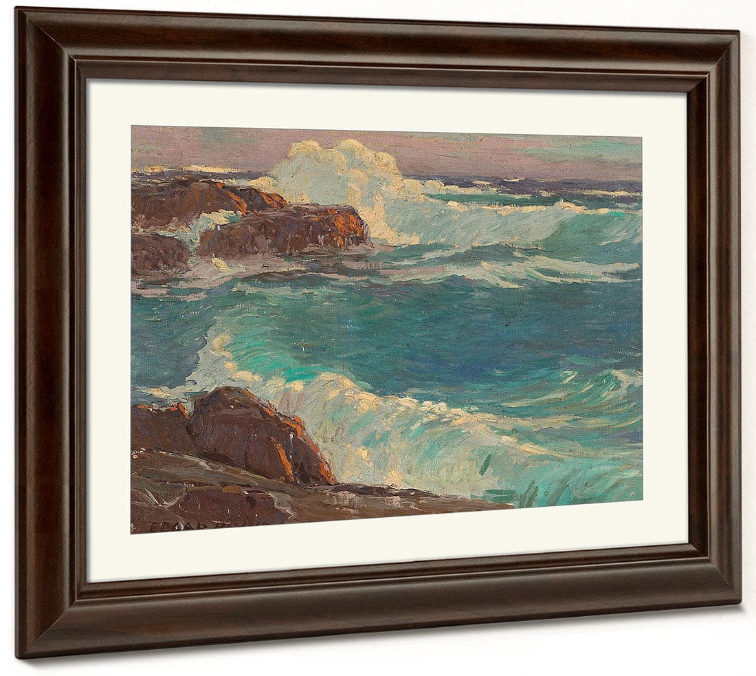Rough Seas Along A Rocky Coast By Edgar Payne Fine Art Print