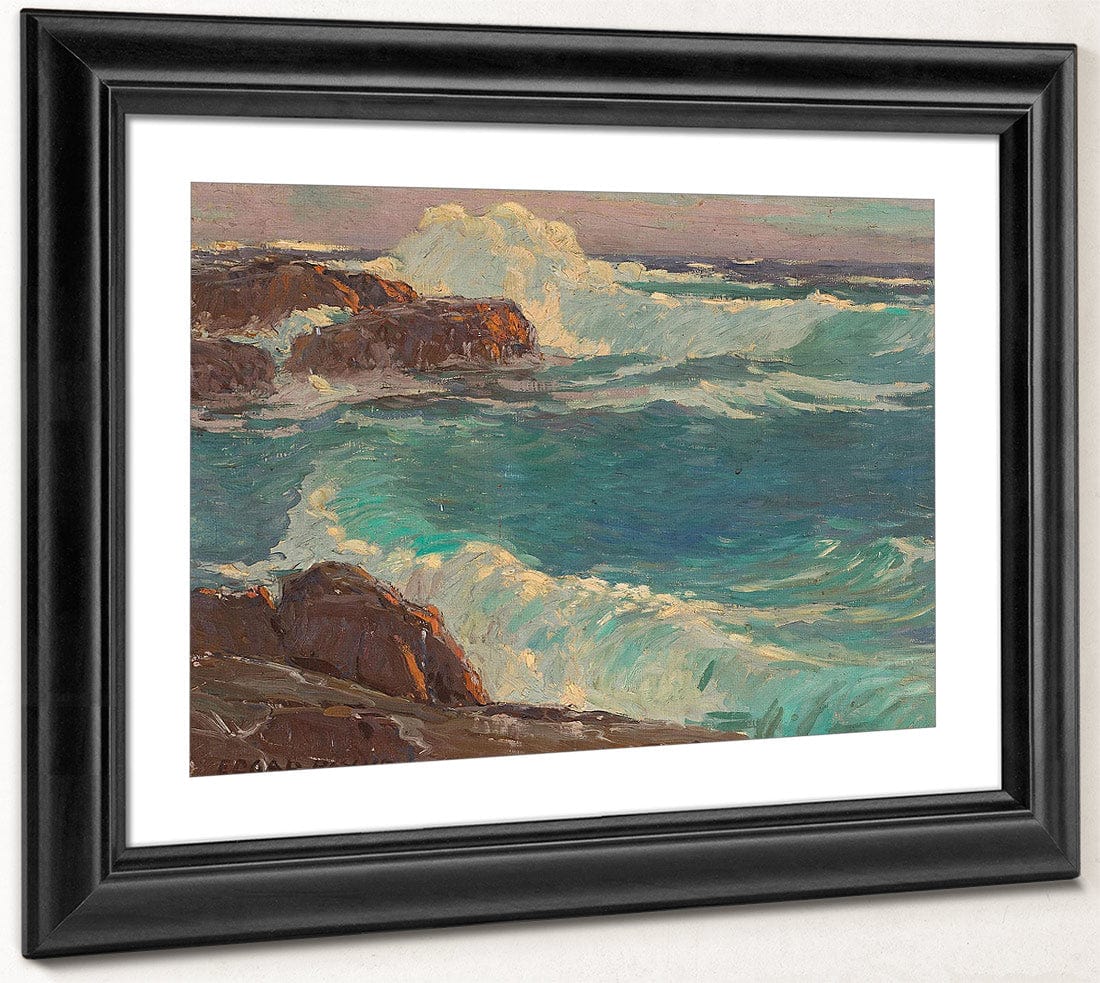 Rough Seas Along A Rocky Coast By Edgar Payne Fine Art Print
