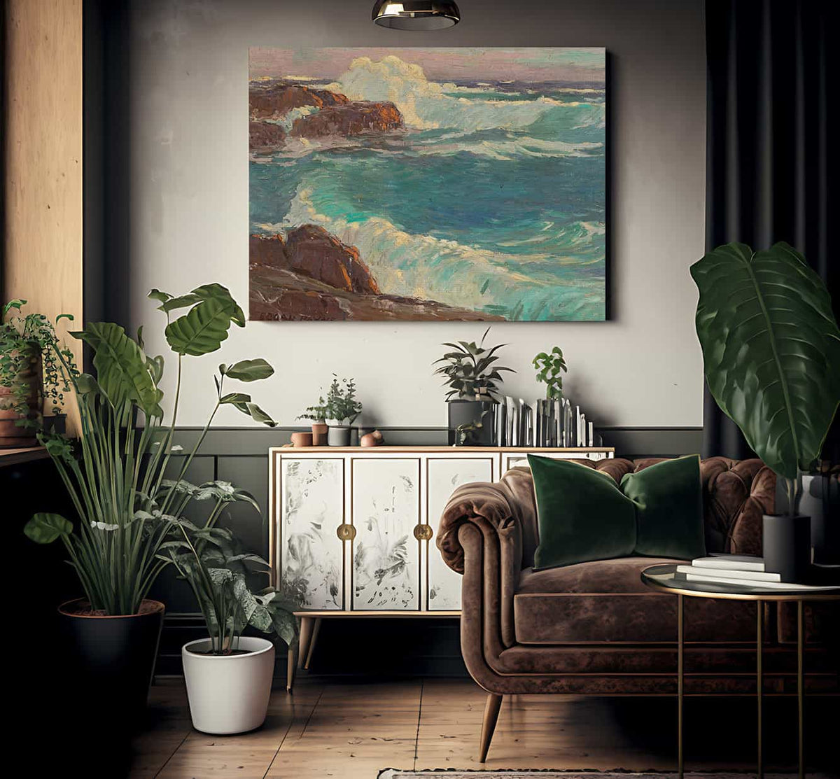 Rough Seas Along A Rocky Coast By Edgar Payne Fine Art Print