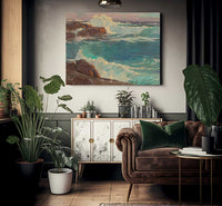 Rough Seas Along A Rocky Coast By Edgar Payne Fine Art Print