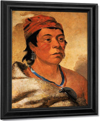 Round Island, A Warrior By George Catlin Fine Art Print