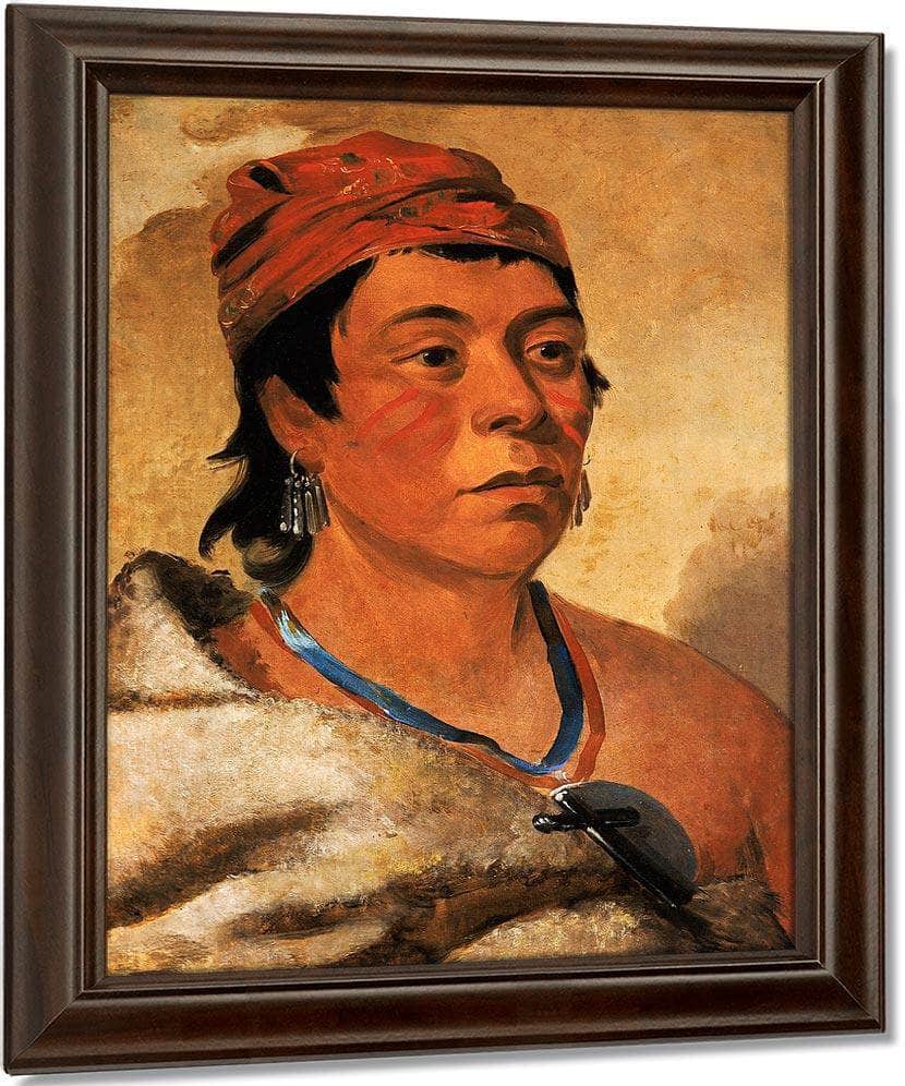 Round Island, A Warrior By George Catlin Fine Art Print