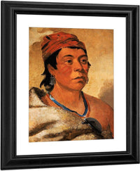 Round Island, A Warrior By George Catlin Fine Art Print