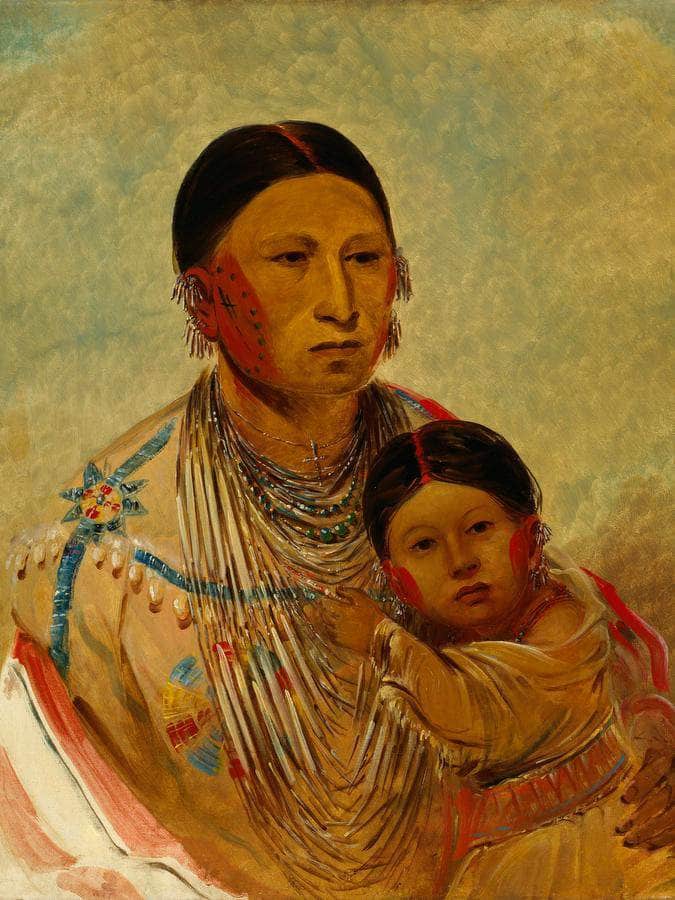 Ru Ton Ye Wee Ma, Strutting Pigeon, Wife Of White Cloud By George Catlin Fine Art Print