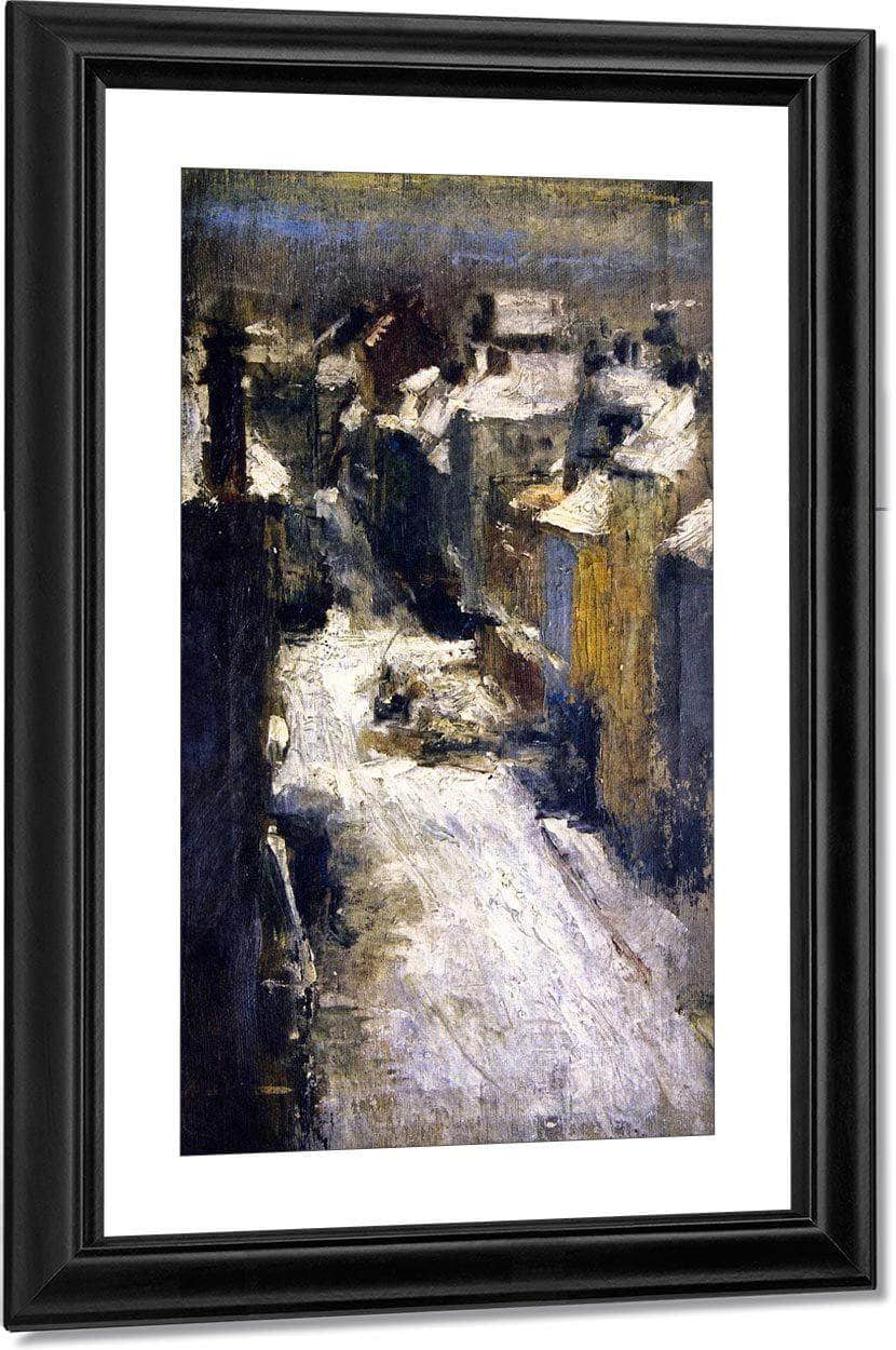 Rue De Flandre In The Snow By James Ensor Fine Art Print