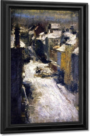 Rue De Flandre In The Snow By James Ensor Fine Art Print