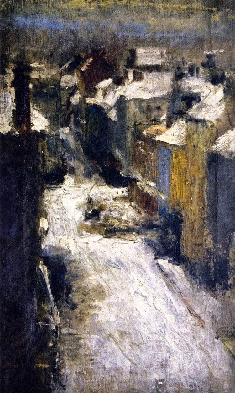 Rue De Flandre In The Snow By James Ensor Fine Art Print