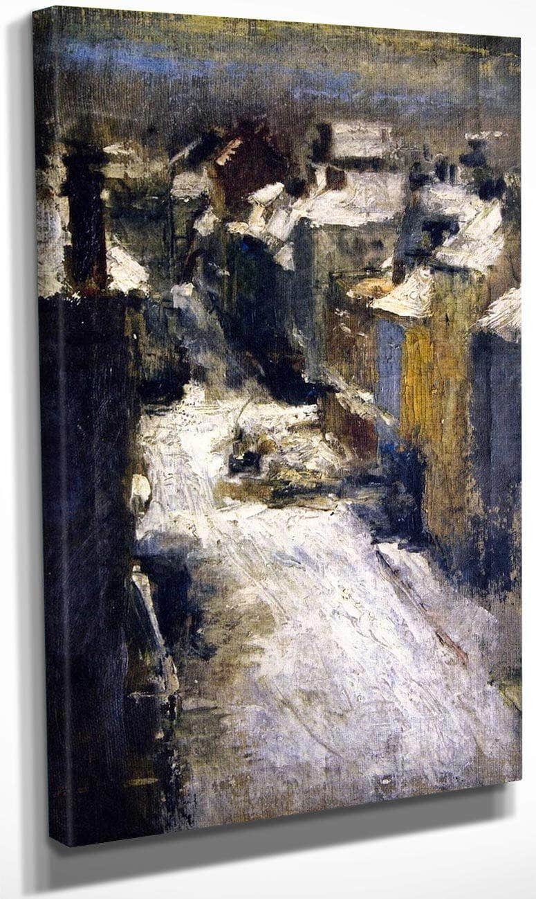 Rue De Flandre In The Snow By James Ensor Fine Art Print