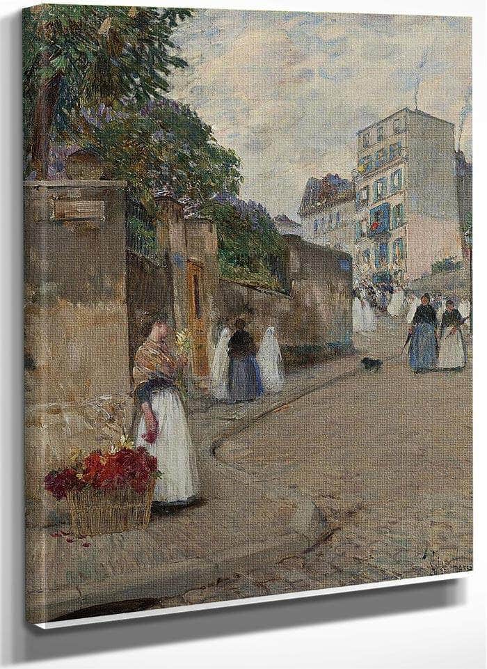 Rue Montmartre, Paris By Childe Hassam Fine Art Print