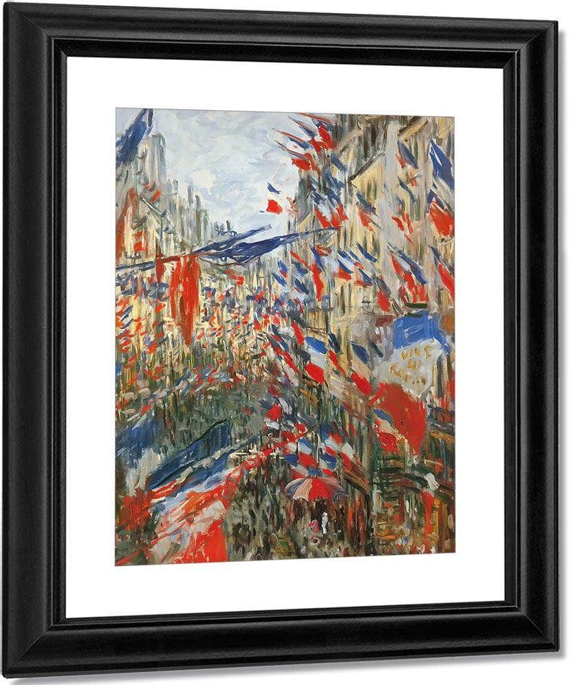 クロード・モネ、「Rue Saint-Denis Festivities on Rue Saint Denis Festivities Of 30 Jun Print, Canvas Art, Framed
