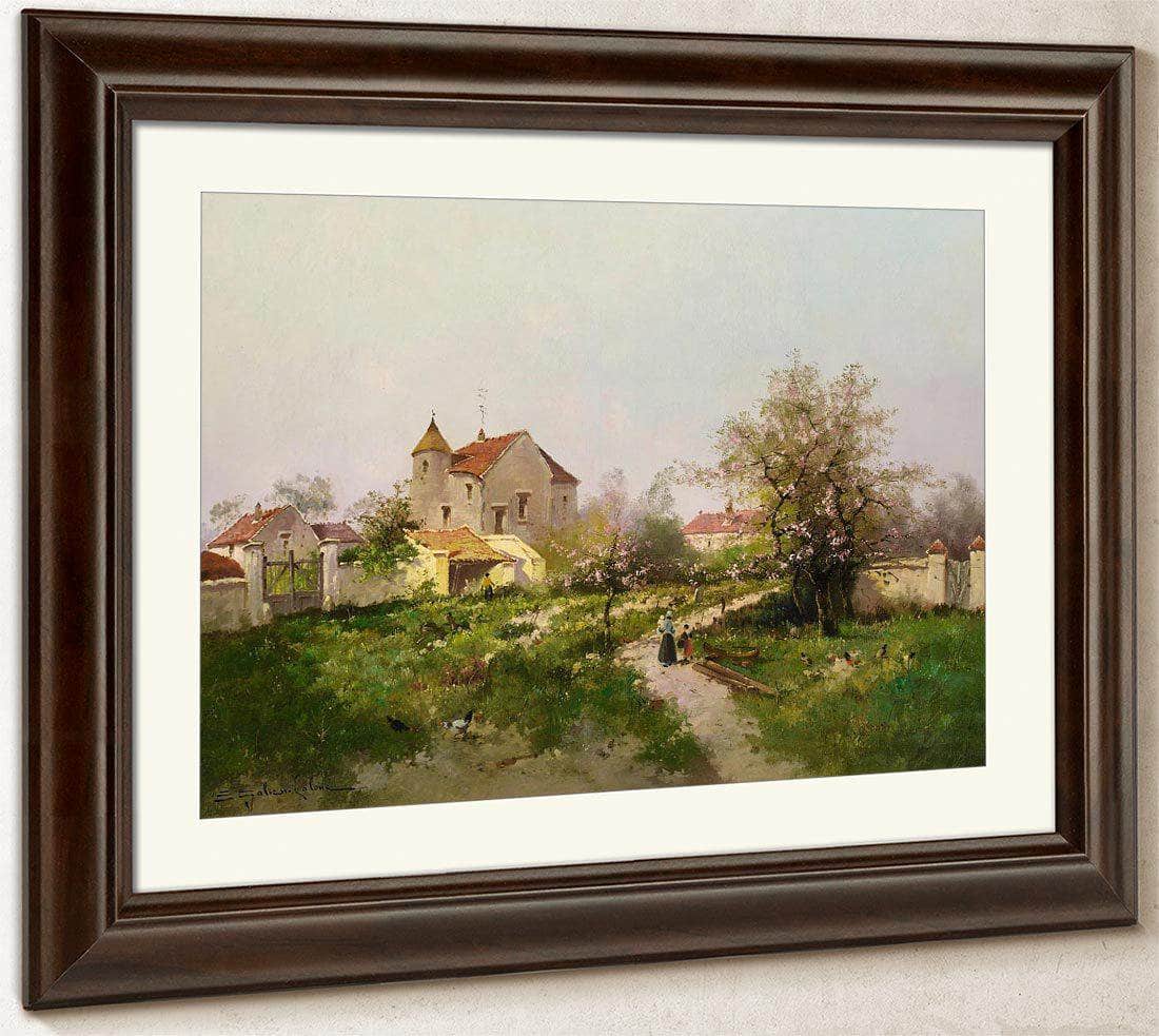 Rural Scene In The Barbizon Suburbs By Eugene Galien Laloue Fine Art Print