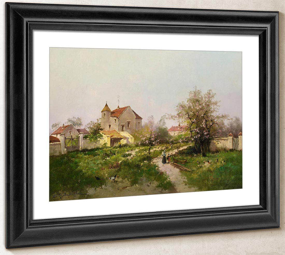 Rural Scene In The Barbizon Suburbs By Eugene Galien Laloue Fine Art Print