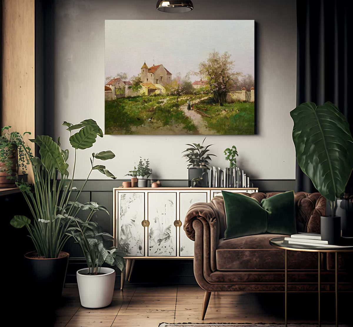 Rural Scene In The Barbizon Suburbs By Eugene Galien Laloue Fine Art Print