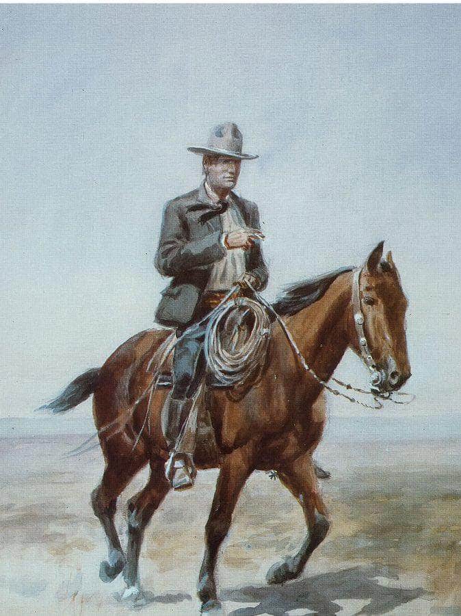 Russel On Redbird By Charles Marion Russell Fine Art Print