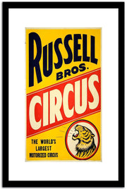 Russell Bros Circus  Vintage Circus Poster Fine Art Print