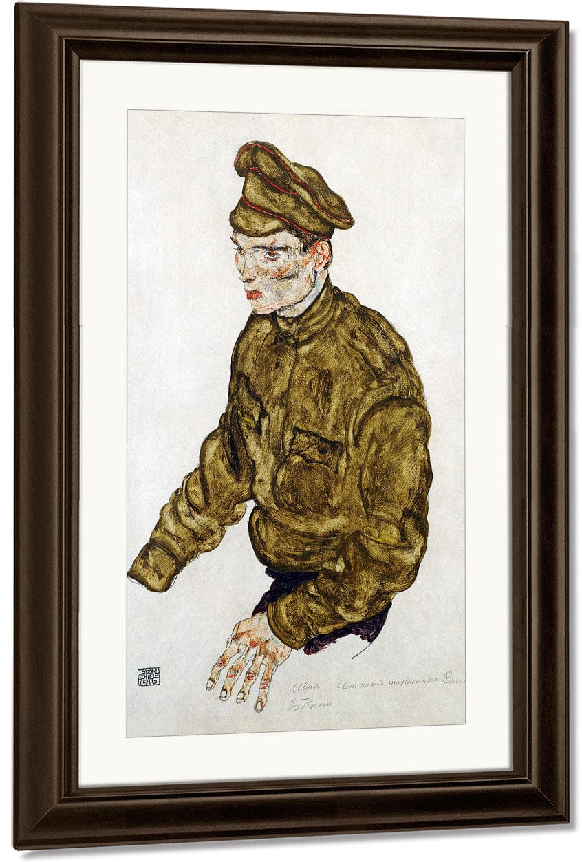 Russian Prisioner Of War By Egon Schiele Fine Art Print