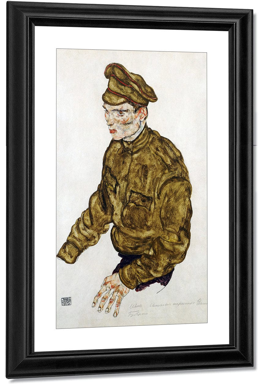 Russian Prisioner Of War By Egon Schiele Fine Art Print