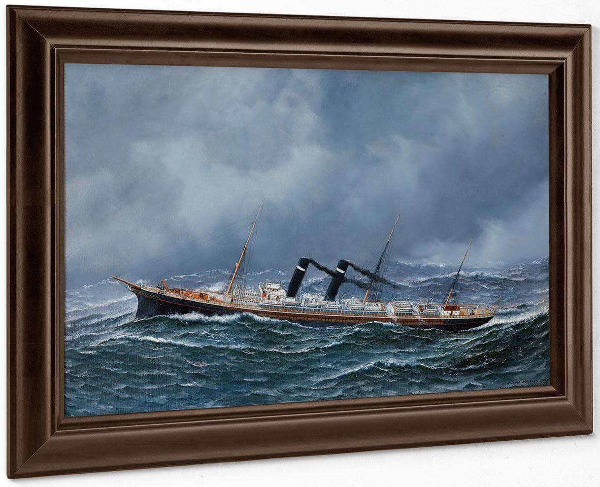 S.S. New York At Sea 1905 By Antonio Jacobsen Fine Art Print