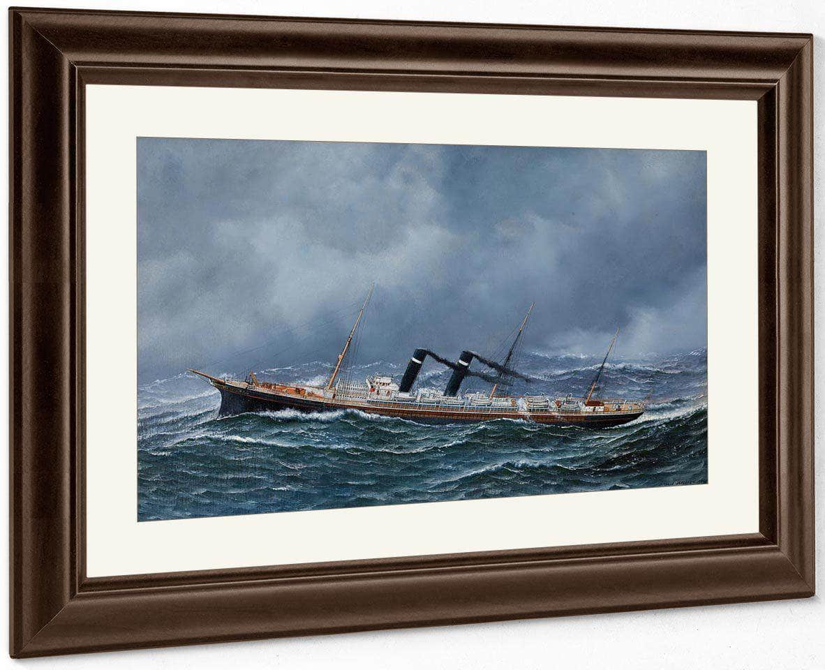 S.S. New York At Sea 1905 By Antonio Jacobsen Fine Art Print